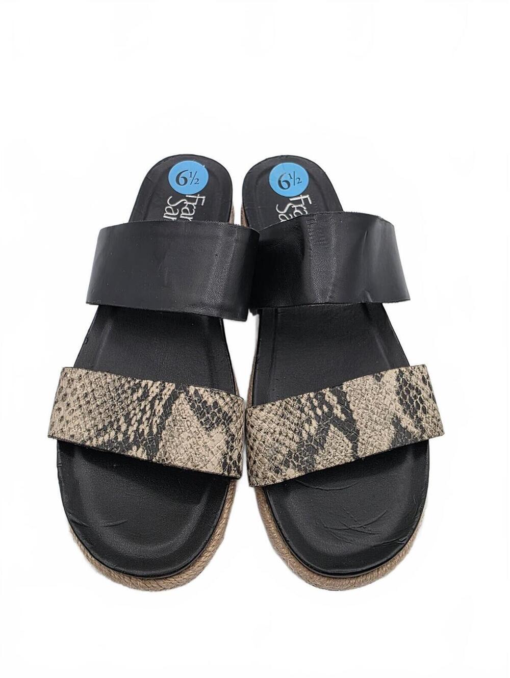 Franco Sarto Womens Sandals Slip On Black Gray Size 6.5 Preppy Minimalist office - Picture 4 of 7